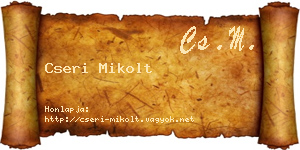 Cseri Mikolt névjegykártya